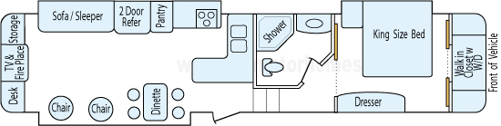 39' 2012 Forest River Sandpiper w/3 Slides Floorplan