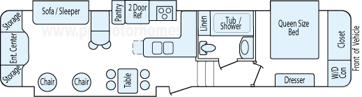 37' 2012 Palomino Sabre w/4 Slides Floorplan