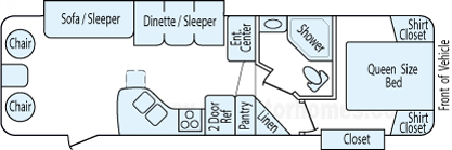29' 2010 Keystone Cougar Lite w/2 Slides Floorplan