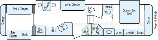 40' 2004 Newmar Mountain Aire w/3 Slides Floorplan