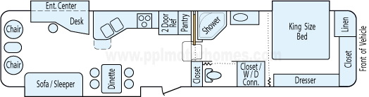 37' 2008 Heartland Bighorn w/3 Slides Floorplan