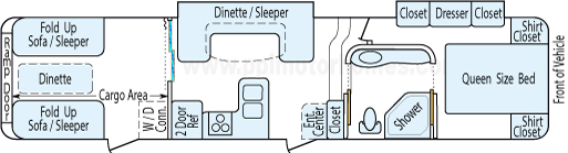 37' 2013 Cherokee/Forest River Vengeance w/2 Slides - Toy Hauler Floorplan