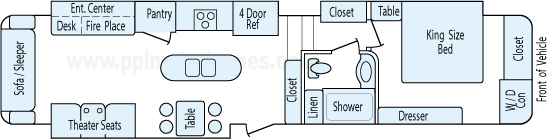 42' 2013 Forest River/Primetime Sanibel w/3 Slides Floorplan