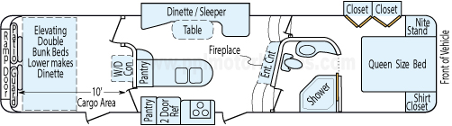 36' 2013 Dutchmen Voltage w/3 Slides & Generator - Toy Hauler - Bunk House Floorplan