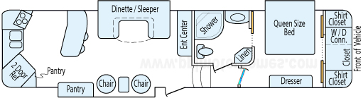 35' 2012 Dutchmen Komfort w/3 Slides Floorplan