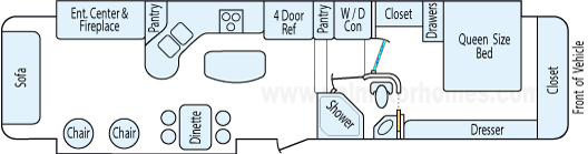 38' 2010 Carriage Cameo w/2 Slides Floorplan