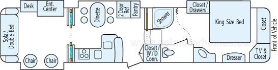 36' 2008 Doubletree Select Suites w/4 Slides Floorplan
