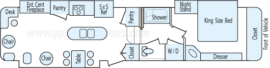 40' 2014 Heartland Landmark w/3 Slides Floorplan