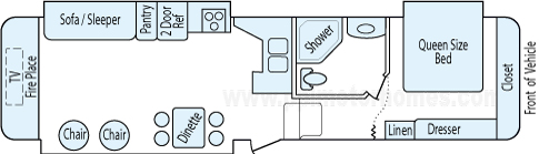 34' 2011 Heartland Greystone w/3 Slides Floorplan