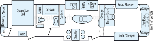 42' 2016 Palomino/Forest River Columbus w/5 Slides Floorplan