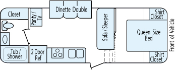 25' 2000 Fleetwood Terry w/Slide Floorplan