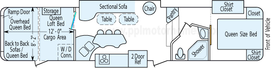 40' 2009 Keystone Raptor Velocity w/3 Slides & Generator - Toy Hauler - Bunk House Floorplan