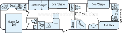 36' 2013 Keystone Laredo w/3 Slides - Bunk House Floorplan