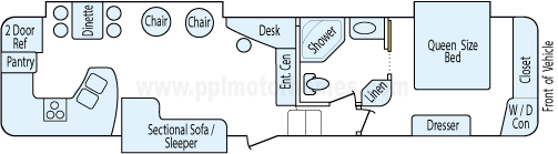 36' 2013 Keystone Montana High Country w/3 Slides Floorplan