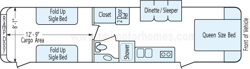 35' 2005 Roadmaster Campmaster w/Slide & Generator Floorplan