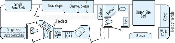 40' 2013 Heartland Elkridge w/3 Slides - Bunk House Floorplan