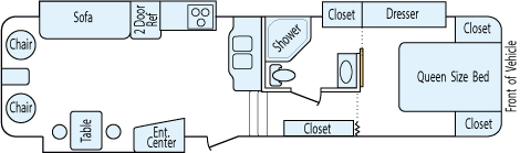 32' 2011 K-Z Durango w/3 Slides Floorplan