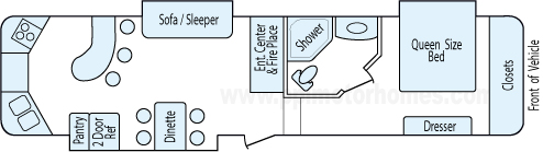 35' 2011 Keystone Sidney w/3 Slides Floorplan