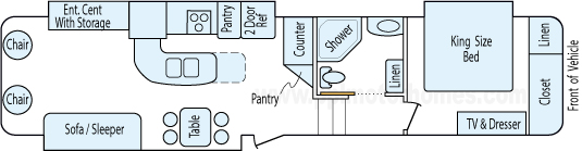 39' 2010 Forest River Silverback w/3 Slides Floorplan