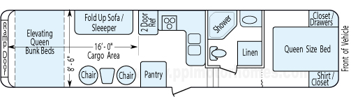 36' 2009 Endura Max G Force w/Generator - Toy Hauler Floorplan