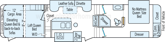 40' 2008 K-Z Inferno w/3 Slides & Generator - Toy Hauler - Bunk House Floorplan