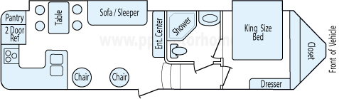 35' 2014 Forest River V Cross Platinum w/2 Slides Floorplan