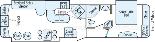 36' 2012 Keystone Cougar w/3 Slides Floorplan