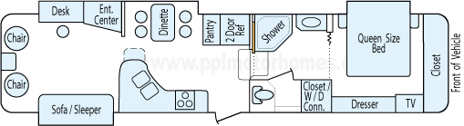 36' 2002 Carriage Ls w/3 Slides Floorplan