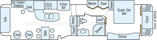 38' 2010 Doubletree Mobile Suites w/4 Slides Floorplan