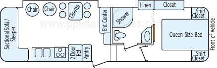 30' 2013 Starcraft Travel Star Galaxy w/2 Slides Floorplan