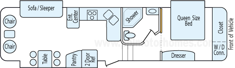 34' 2011 Forest River Sandpiper w/3 Slides & Generator Floorplan
