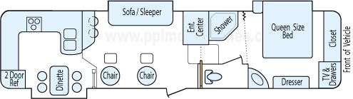 34' 2006 Dutchmen Denali w/3 Slides Floorplan