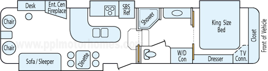 38' 2008 Fleetwood Quantum w/4 Slides Floorplan