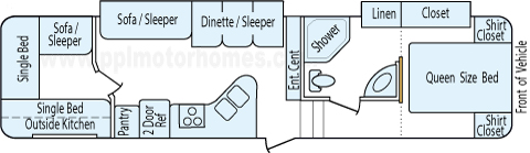 33' 2011 Primetime Crusader w/2 Slides - Bunk House Floorplan