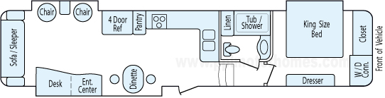 41' 2013 Heartland Landmark w/3 Slides Floorplan