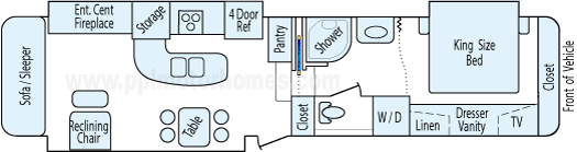 36' 2009 Drv Mobile Suites w/3 Slides Floorplan