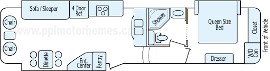 38' 2011 Jayco Pinnacle w/3 Slides Floorplan