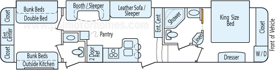 40' 2014 Primetime Crusader w/4 Slides - Bunk House Floorplan