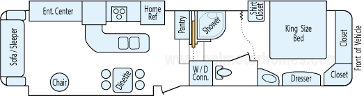 36' 2007 Doubletree Elite w/3 Slides Floorplan