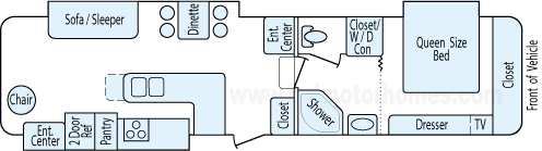 35' 2004 Pilgrim International Open Road w/3 Slides Floorplan