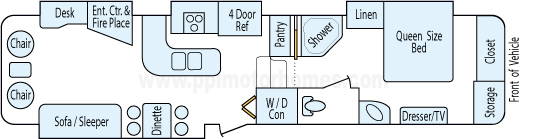 38' 2011 Keystone Montana Hickory w/4 Slides Floorplan