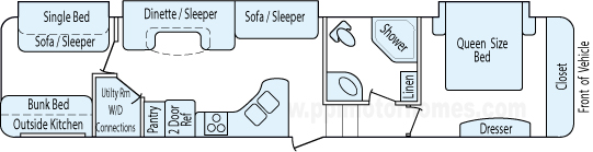 38' 2013 Keystone Sprinter Copper Canyon w/3 Slides - Bunk House Floorplan