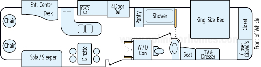 38' 2012 Heartland Bighorn w/4 Slides Floorplan