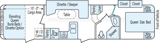 35' 2013 Dutchmen Voltage w/2 Slides & Generator - Toy Hauler - Bunk House Floorplan