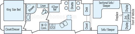 40' 2012 Keystone Montana Big Sky w/5 Slides Floorplan