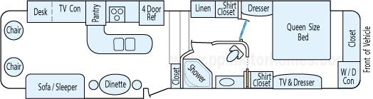 38' 2013 Heartland Landmark w/3 Slides Floorplan