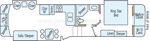 36' 2010 Heartland Bighorn w/3 Slides Floorplan