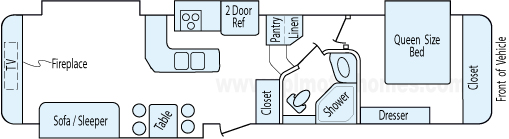 36' 2011 Keystone Sydney Outback w/4 Slides Floorplan