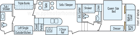 42' 2016 Forest River Sierra w/5 Slides - Bunk House Floorplan