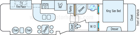40' 2012 Open Range Residential w/4 Slides Floorplan